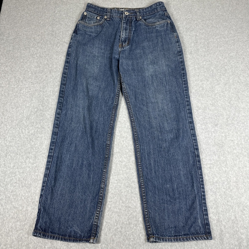 PJ Mark Men's Straight Leg Jeans 34x34 (32x30)  Blue Denim Dark Wash‎ Casual